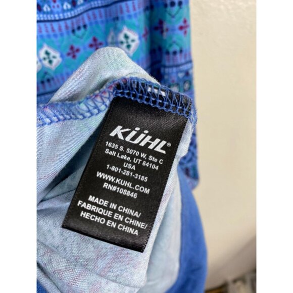 Kuhl Maxi Skirt size XS Blue Geometric Boho Festival Pull on Jersey Hippie - Picture 11 of 14